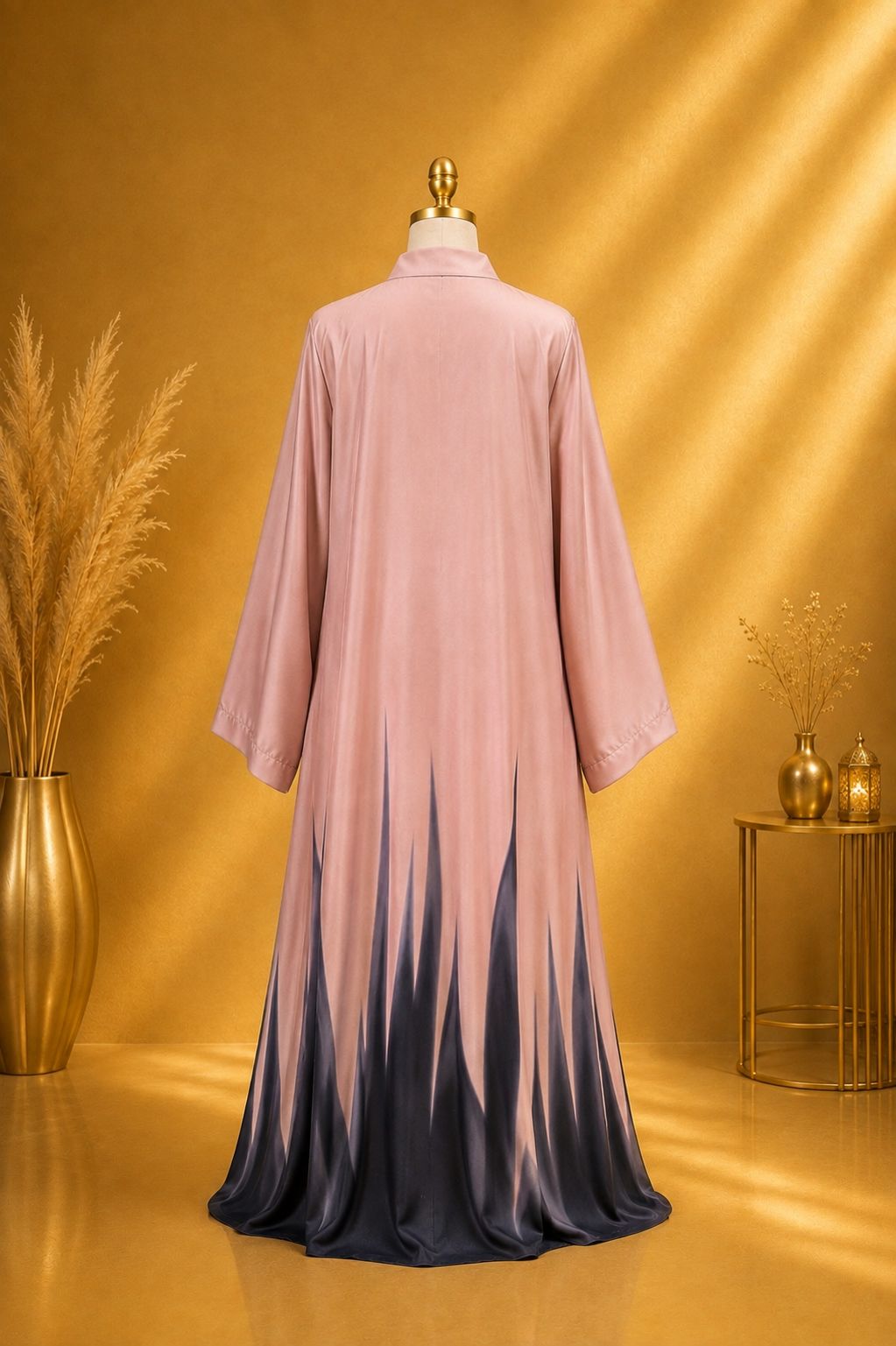 Elegant Blush Pink&Black Abaya - Image 3