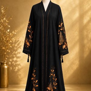 Golden&Black Embroidered Abaya